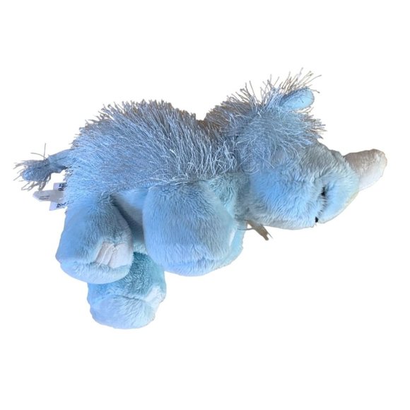 Ganz Webkinz Plush Rhino Blue Fluffy Fuzzy HM196 9.5 in Length Stuffed Animal Do - Picture 5 of 6